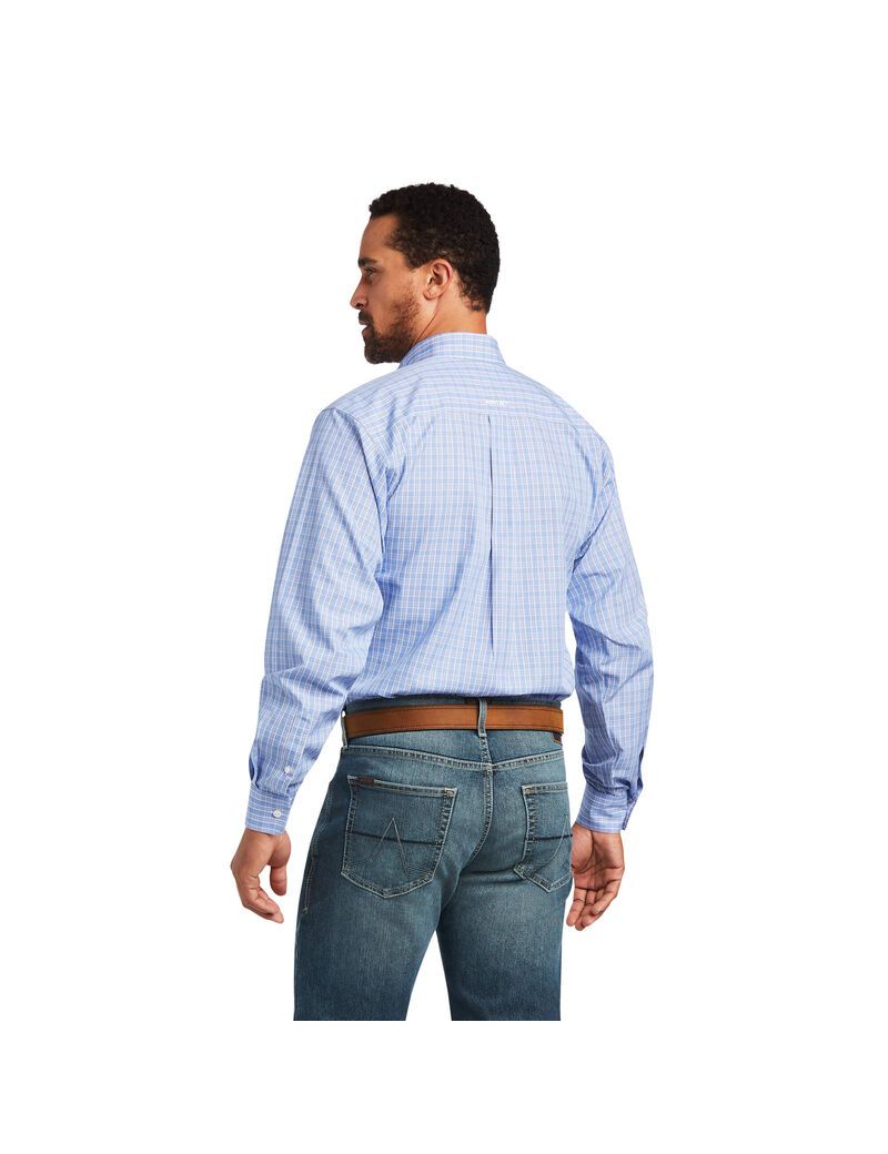 Chemises De Costume Ariat Wrinkle Free Noah Fitted Bleu Homme | GJV-41880972