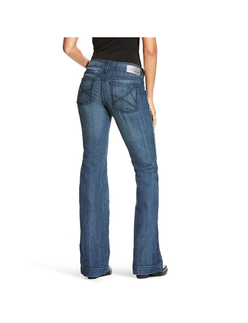 Jean Ariat Trouser Mid Rise Stretch Outseam Ella Larges Leg Multicolore Femme | RKD-80188223