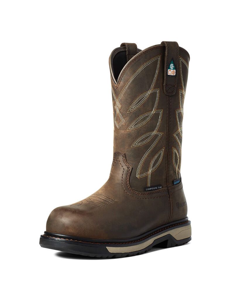 Bottes de Travail Ariat Riveter CSA Imperméables Composite Embout Marron Foncé Femme | HFH-62438472