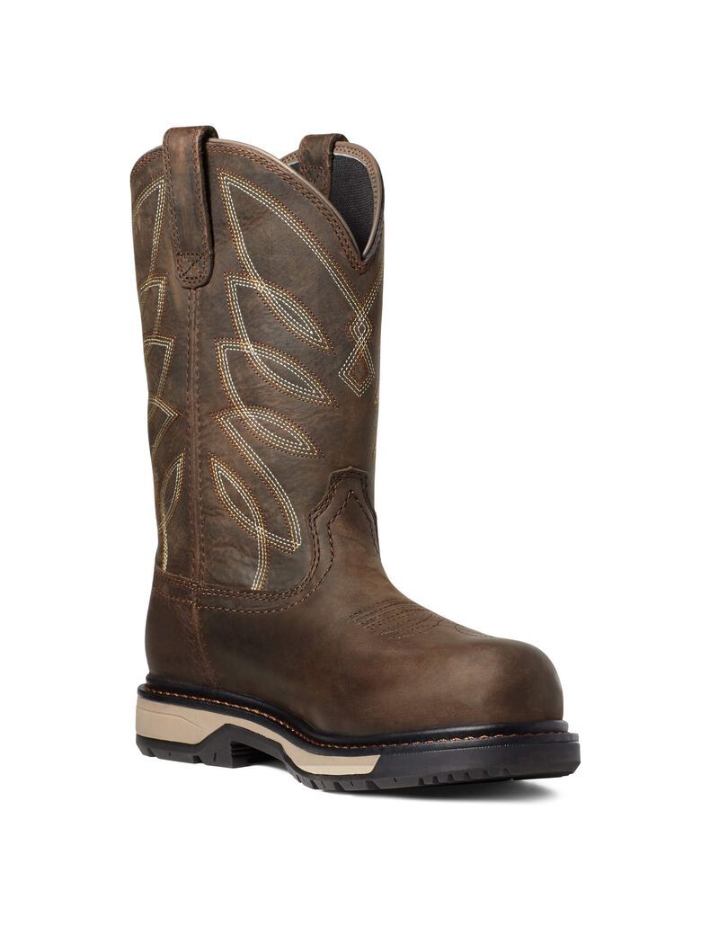 Bottes de Travail Ariat Riveter CSA Imperméables Composite Embout Marron Foncé Femme | HFH-62438472