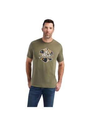 T Shirts Ariat Camo Badge Multicolore Homme | KKM-22846704