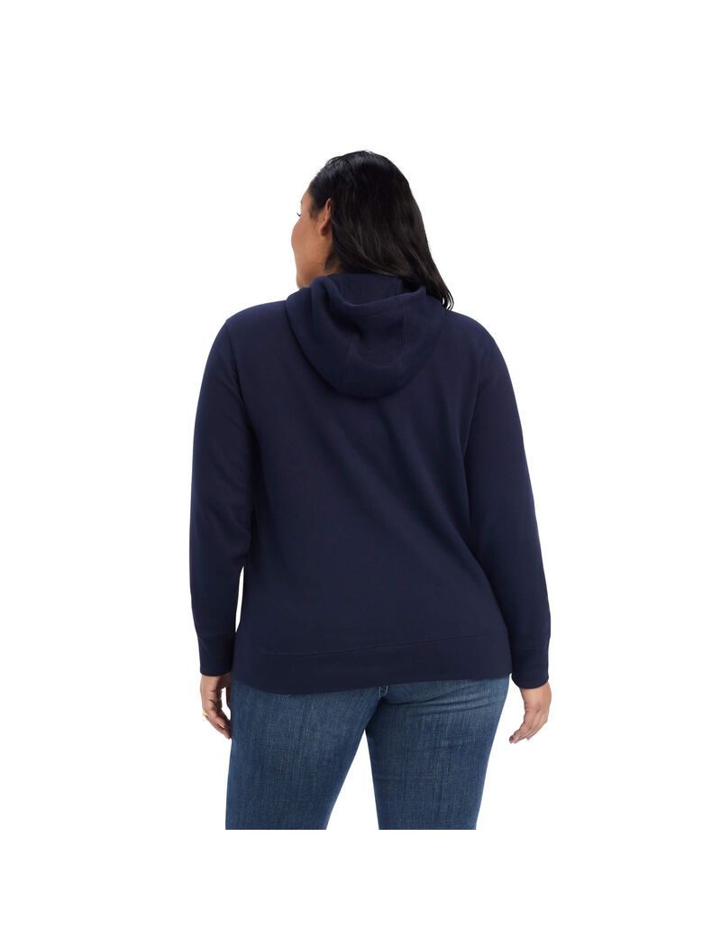 Sweat à Capuche Ariat REAL Shield Logo Bleu Marine Femme | NFU-99868900