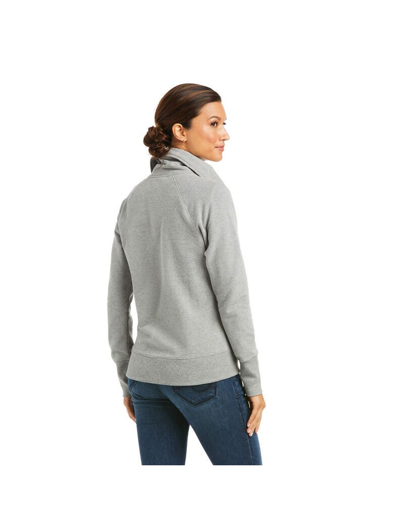 Sweats Ariat Team Logo Full Zip Grise Femme | HGI-66502732