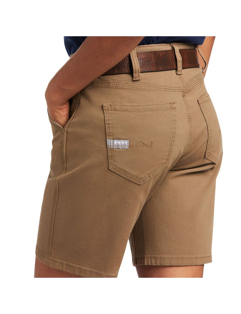 Shorts Ariat Rebar DuraStretch Made Tough Kaki Femme | OLJ-16322249