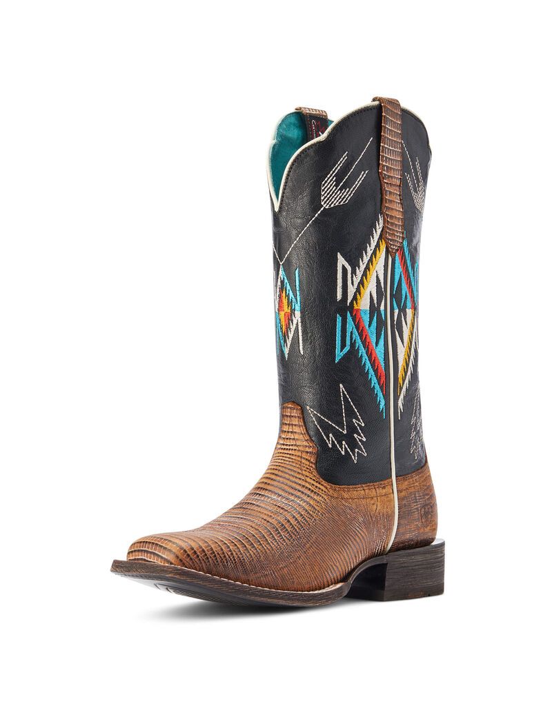 Bottes Western Ariat Frontier Chimayo Marron Femme | XMB-88137642