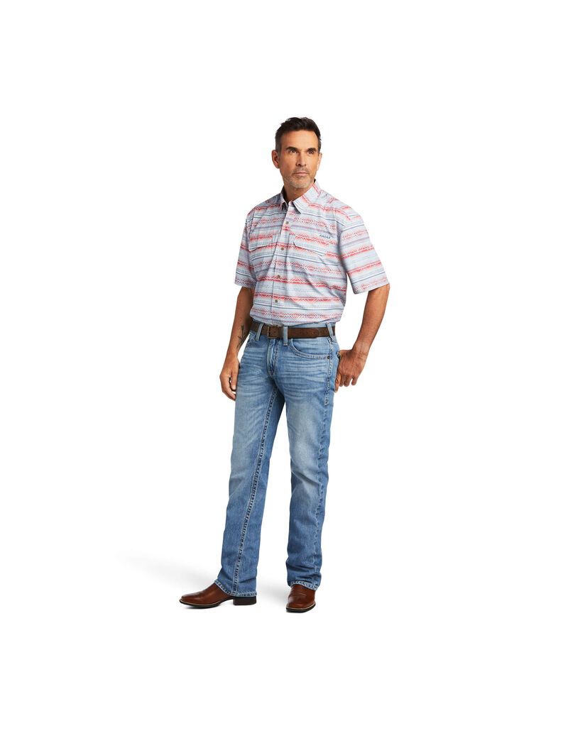 Chemises De Costume Ariat VentTEK Outbound Classiche Fit Bleu Homme | TRZ-48732130