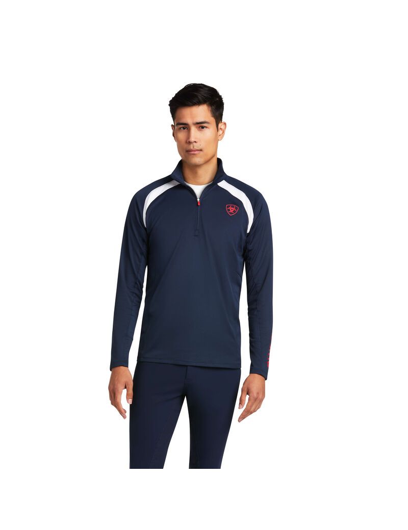 Couches Intermédiaires Ariat Sunstopper Team 1/4 Zip Multicolore Homme | TBY-16114412