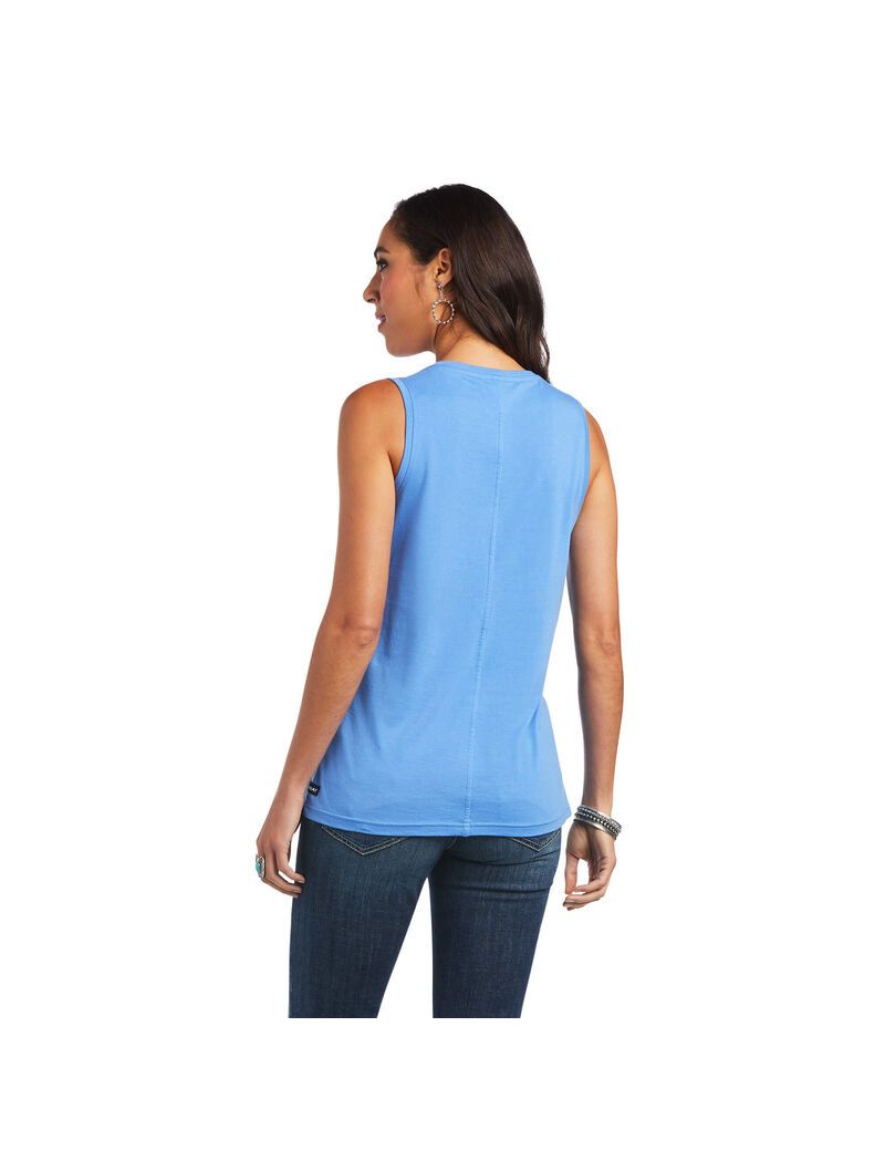 Hauts Ariat Element Tank Bleu Femme | FDZ-19873469