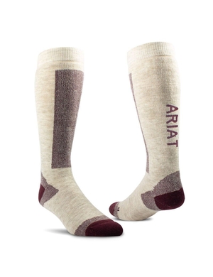 Chaussettes Ariat Merinos Bordeaux Bleu Clair Femme | COF-27470861