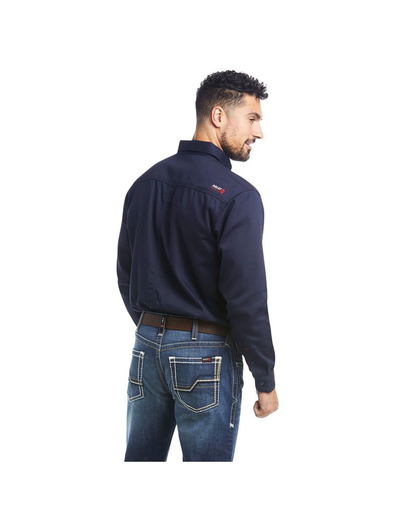 Chemises De Costume Ariat FR Solid Travail Bleu Marine Homme | QIU-09806332