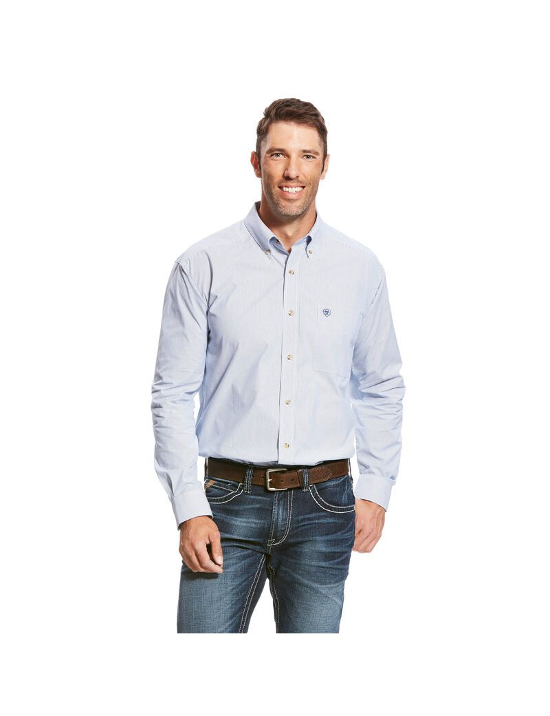 Chemises De Costume Ariat Pro Series Dayne Mini Stripe Bleu Homme | BWK-15735246