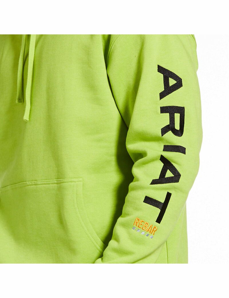 Sweat à Capuche Ariat Rebar Graphique Vert Clair Noir Homme | FNR-16948958