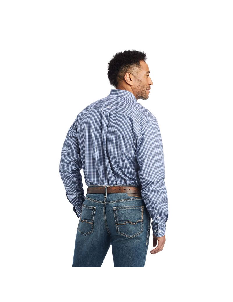 Chemises De Costume Ariat Wrinkle Free Ellison Fitted Bleu Marine Homme | XWJ-00834035