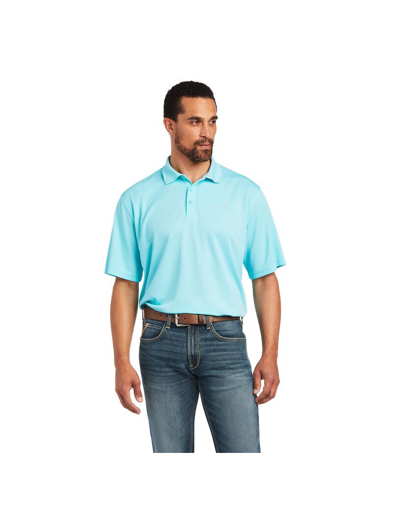 Polos Ariat Tek Bleu Homme | WVK-42455422