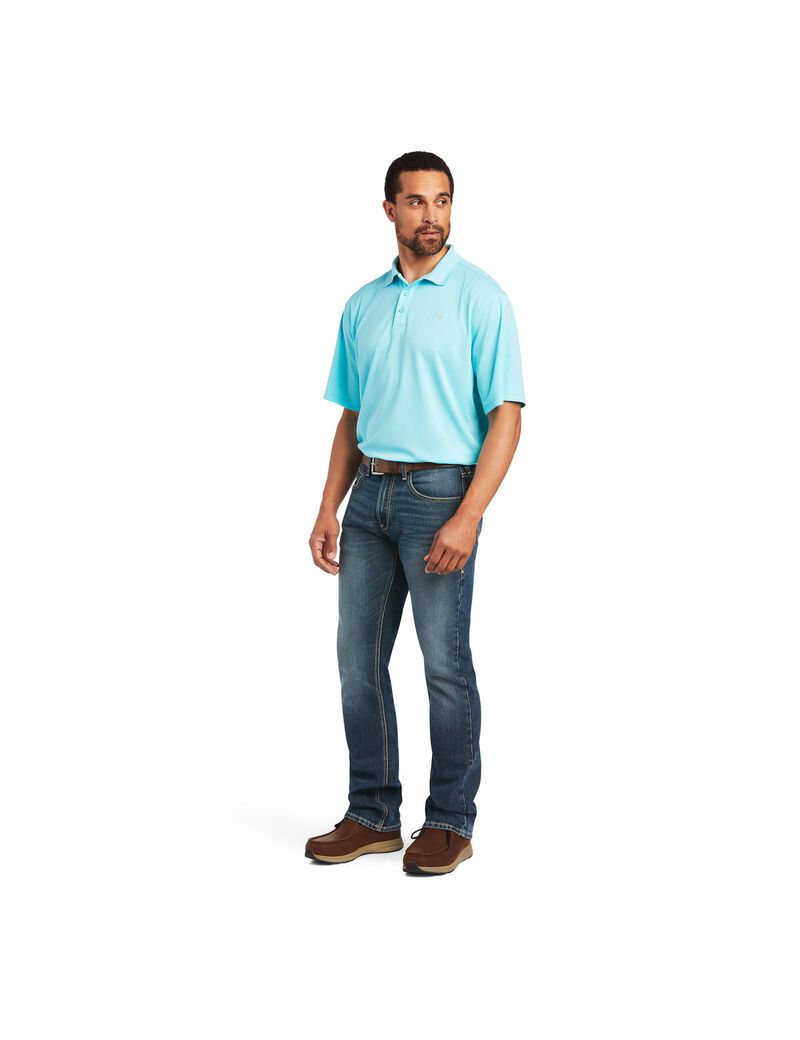 Polos Ariat Tek Bleu Homme | WVK-42455422