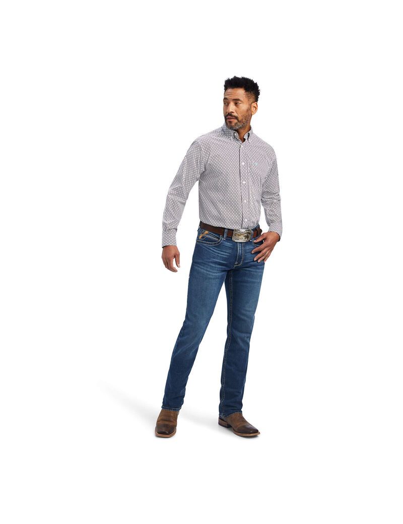 Chemises De Costume Ariat Finleigh Classiche Fit Blanche Homme | BKQ-22389742