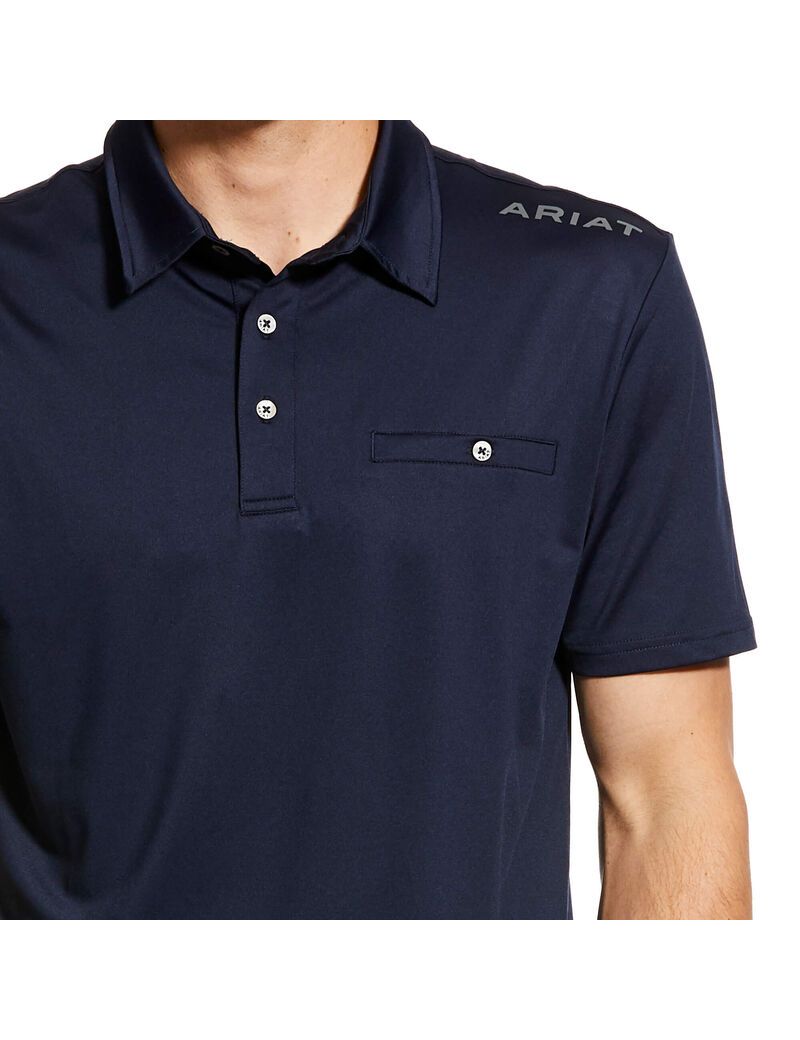 Polos Ariat Norco Bleu Marine Homme | WPN-04967924