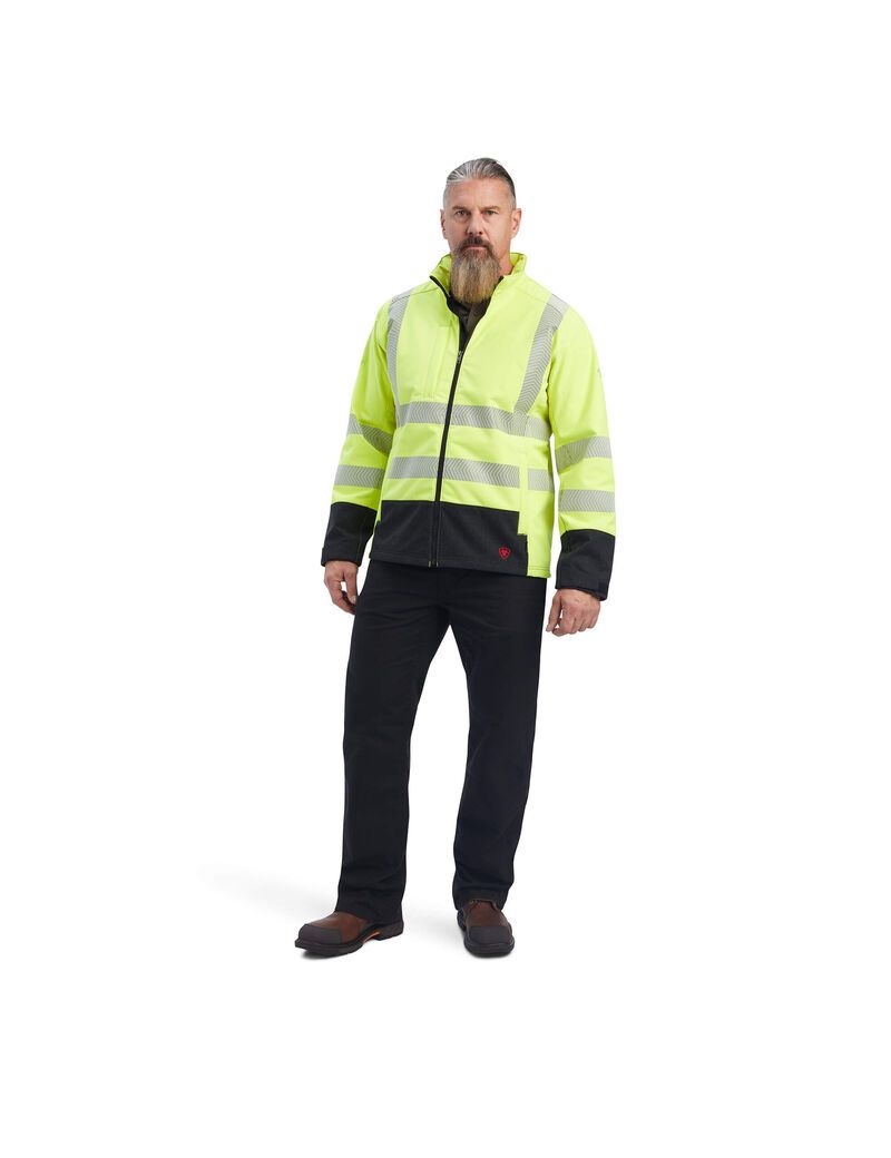 Vestes Ariat FR Vernon Hi-Vis Softshell Jaune Homme | SPD-77350437