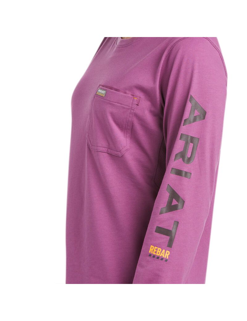 Vêtements De Travail Ariat Rebar Workman Logo T Shirts Bleu Violette Femme | NAN-07460484