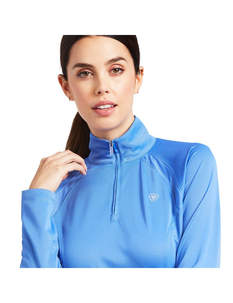 Hauts Ariat Sunstopper 2.0 1/4 Zip Bleu Femme | XUA-66632354