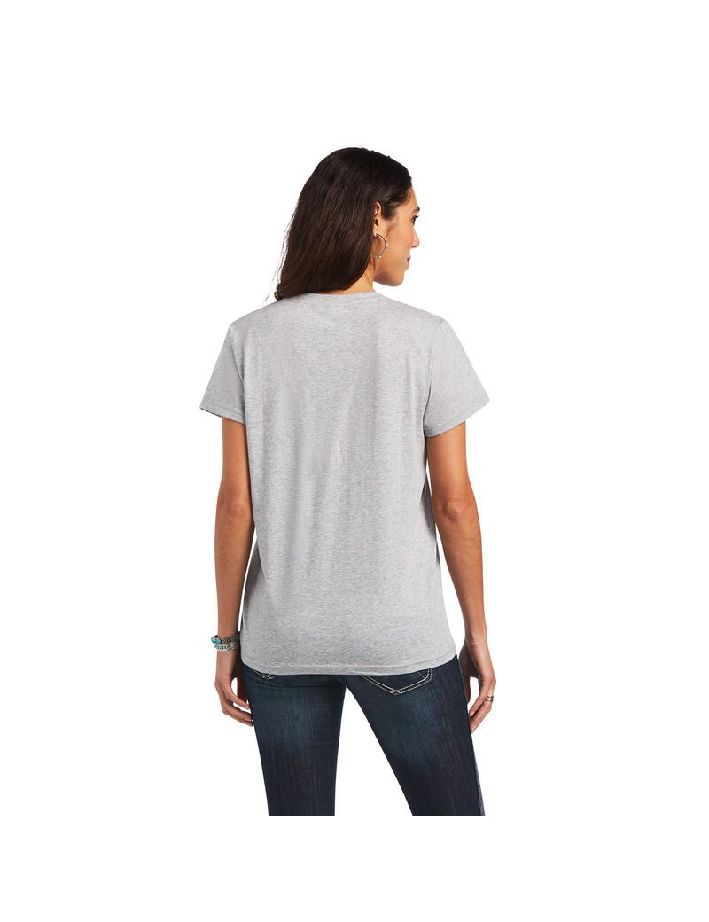 Hauts Ariat REAL Cow Pasture Tee Grise Femme | PKM-16633583