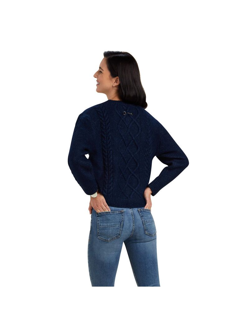 Chandails Ariat D'hiver Quarter Bleu Marine Femme | ATO-59467839