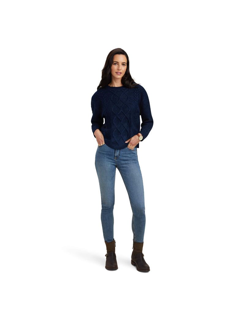 Chandails Ariat D'hiver Quarter Bleu Marine Femme | ATO-59467839