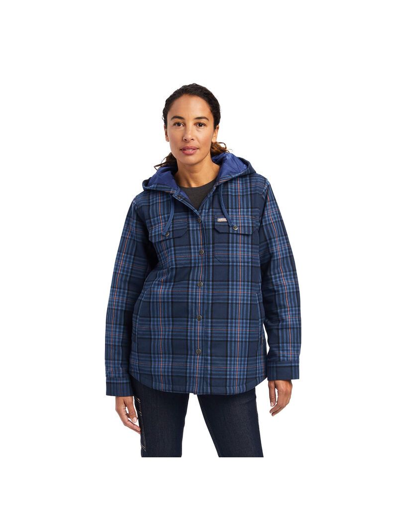 Vêtements De Travail Ariat Rebar Flannel Shirts Jackets Bleu Marine Femme | DAU-92738716