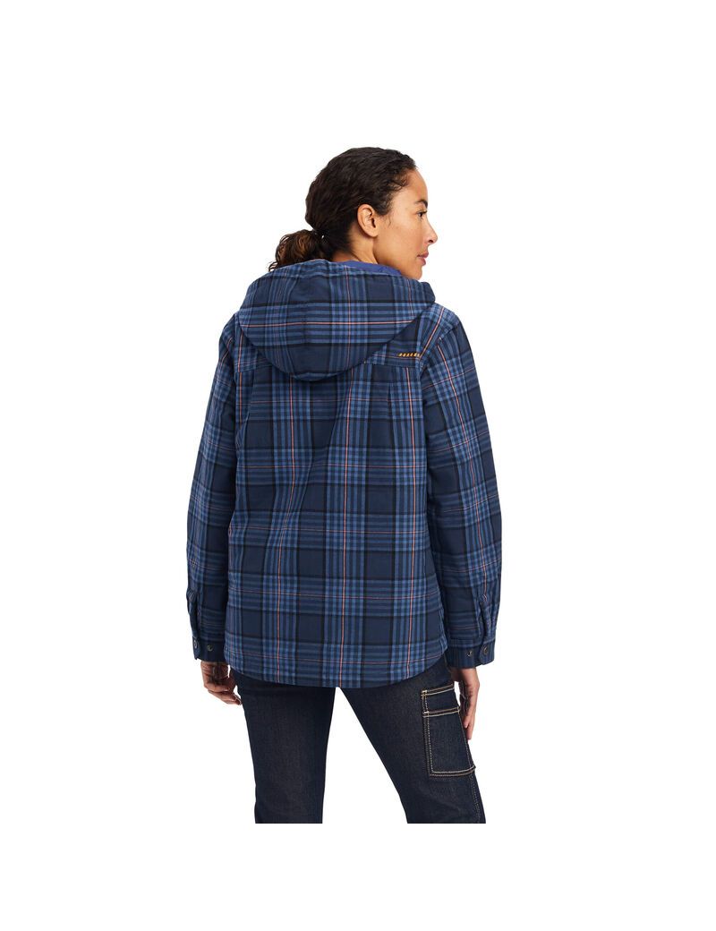 Vêtements De Travail Ariat Rebar Flannel Shirts Jackets Bleu Marine Femme | DAU-92738716