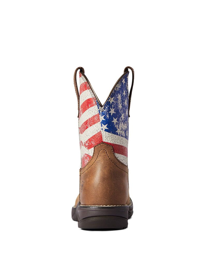 Bottes Western Ariat Anthem Shortie Patriot Rouge Marron Femme | OVI-50826296