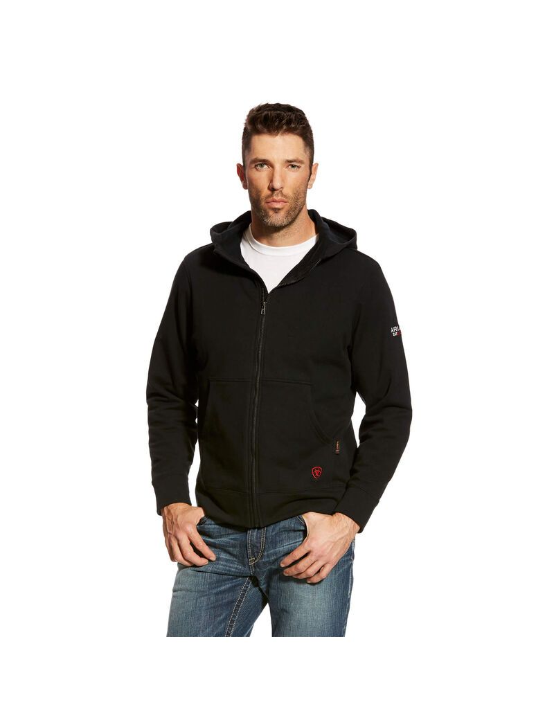 Sweat à Capuche Ariat FR DuraStretch Full Zip Noir Homme | KCJ-62848427