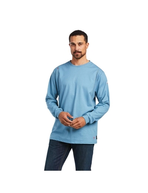 Chemises Ariat FR AC Crew Grise Bleu Homme | FPL-92808314