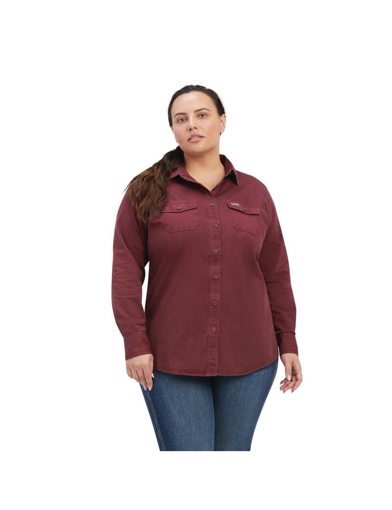 Vêtements De Travail Ariat Rebar Washed Twill Travail Shirts Multicolore Femme | JZF-45224137