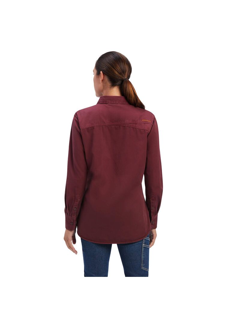 Vêtements De Travail Ariat Rebar Washed Twill Travail Shirts Multicolore Femme | JZF-45224137