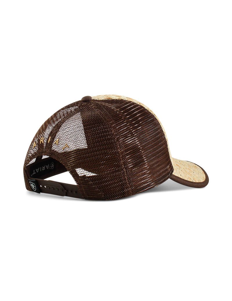 Casquettes Ariat Shield patch natural weave Marron Homme | YMD-99636943