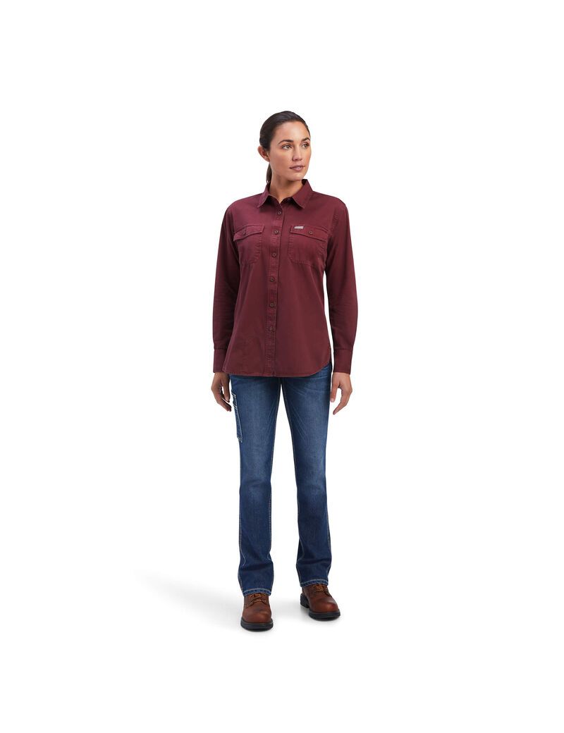 Vêtements De Travail Ariat Rebar Washed Twill Travail Shirts Multicolore Femme | JZF-45224137