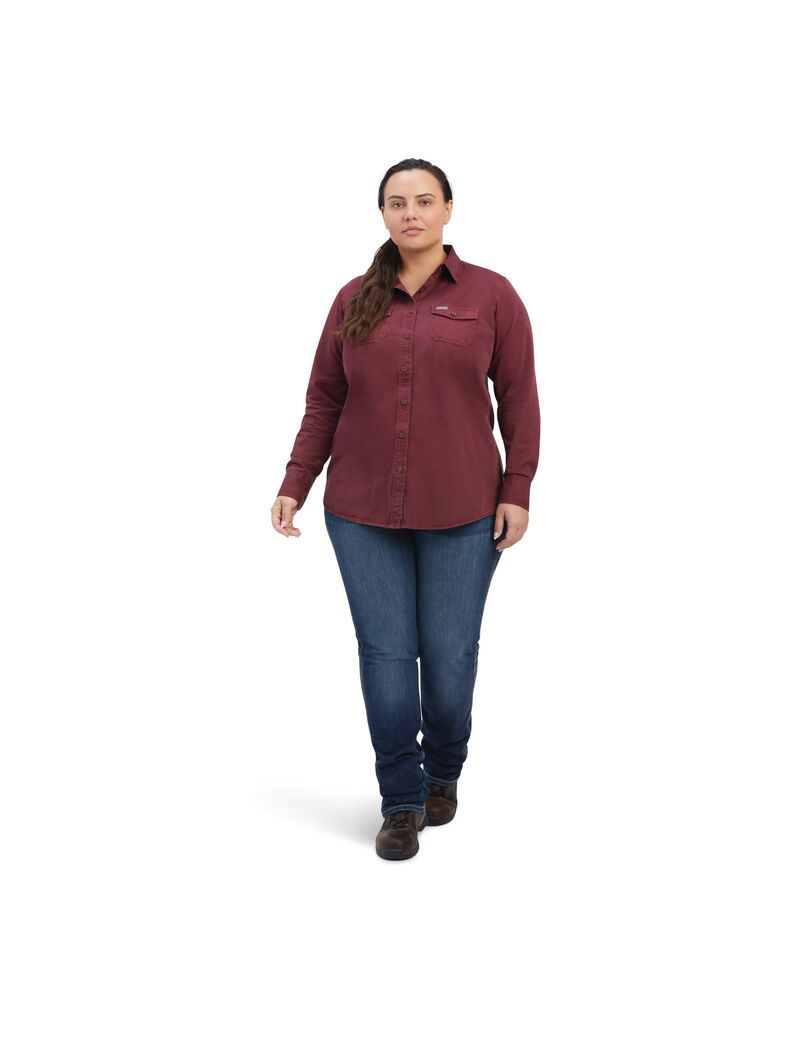 Vêtements De Travail Ariat Rebar Washed Twill Travail Shirts Multicolore Femme | JZF-45224137