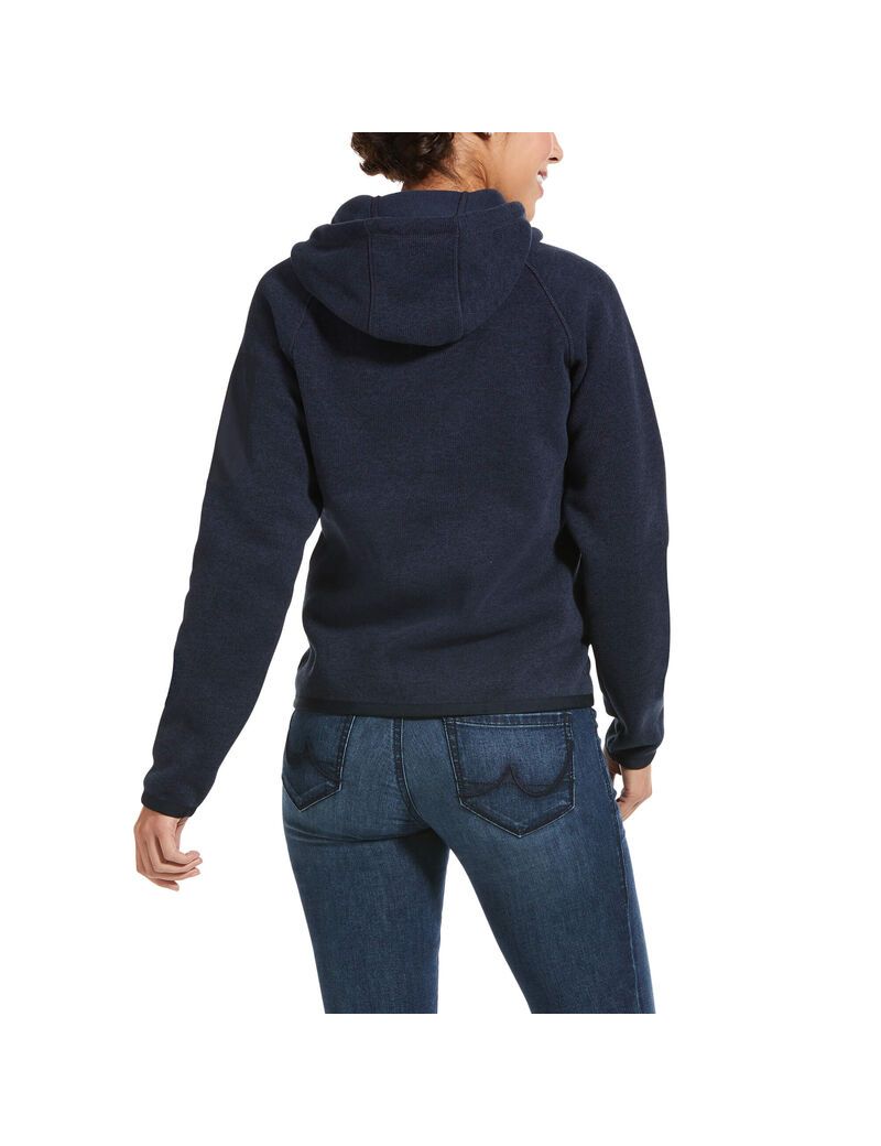 Sweat à Capuche Ariat Polartec Flou Full Zip Bleu Marine Femme | XZX-05822027