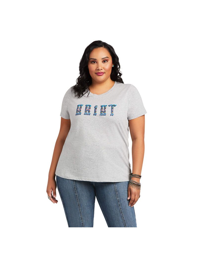 Hauts Ariat REAL Kinship Tee Grise Femme | CDA-74865734