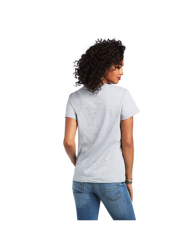 Hauts Ariat REAL Kinship Tee Grise Femme | CDA-74865734