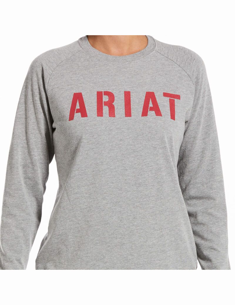 Vêtements De Travail Ariat Rebar CottonStrong Block T Shirts Grise Femme | VFI-38683515