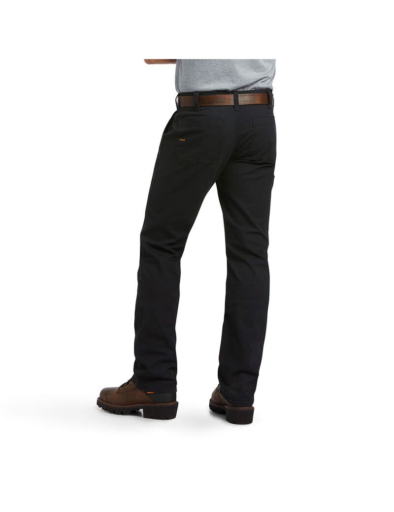 Vêtements De Travail Ariat Rebar M7 Slim DuraStretch Made Tough Double Front Droit Pants Noir Homme | UAT-49447528