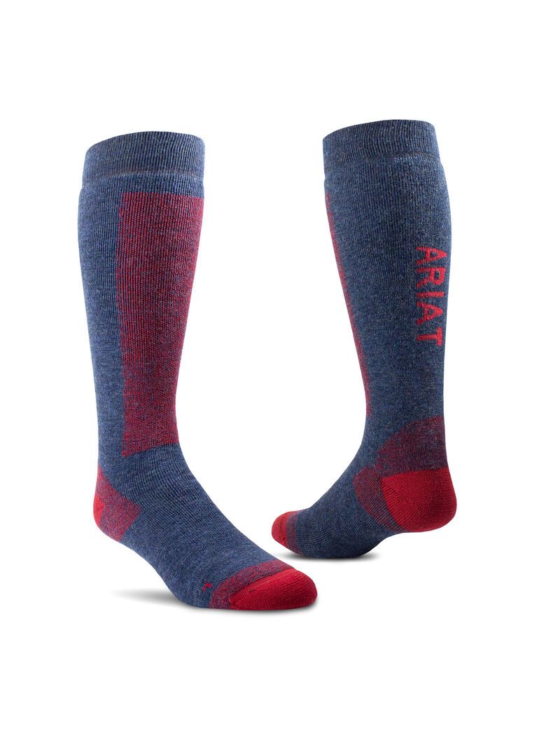 Chaussettes Ariat Merinos Bleu Marine Rouge Homme | JCY-34969848