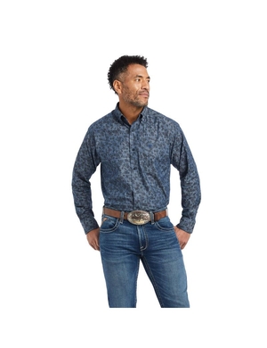 Chemises De Costume Ariat Girard Classiche Fit Bleu Homme | OGQ-32491958