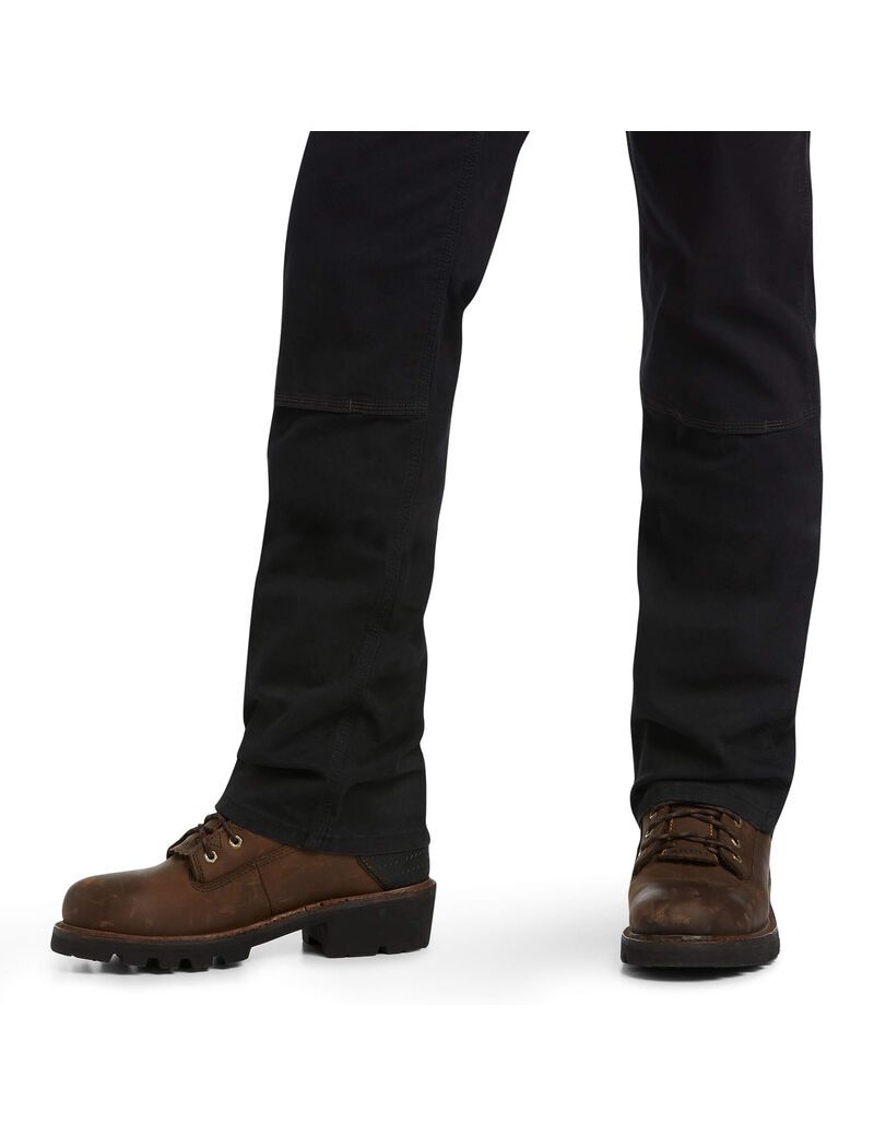 Vêtements De Travail Ariat Rebar M7 Slim DuraStretch Made Tough Double Front Droit Pants Noir Homme | UAT-49447528