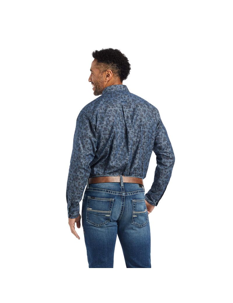 Chemises De Costume Ariat Girard Classiche Fit Bleu Homme | OGQ-32491958