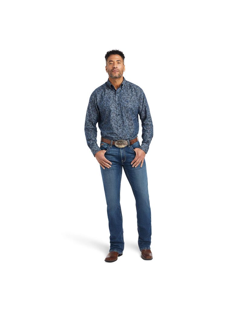 Chemises De Costume Ariat Girard Classiche Fit Bleu Homme | OGQ-32491958