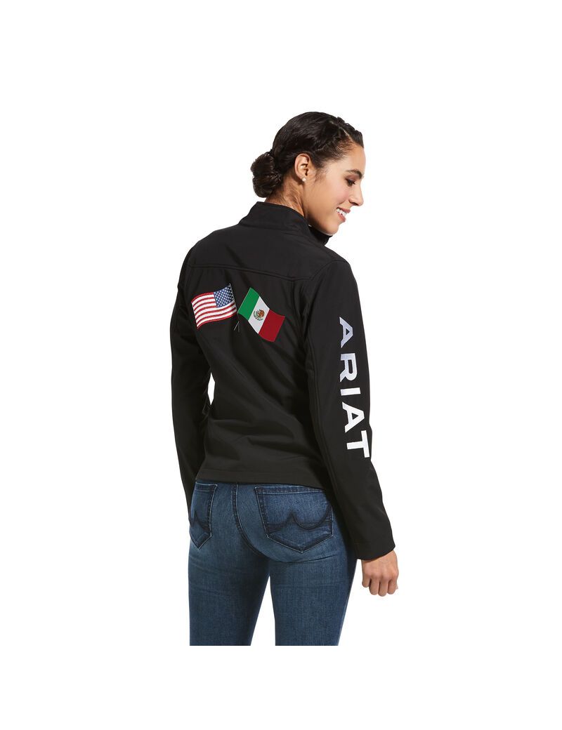 Vestes Ariat Classiche Team USA/MEX Softshell Noir Femme | KFF-28859658