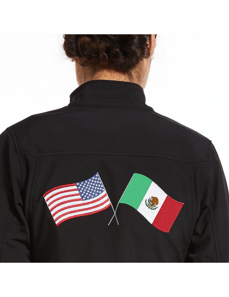 Vestes Ariat Classiche Team USA/MEX Softshell Noir Femme | KFF-28859658