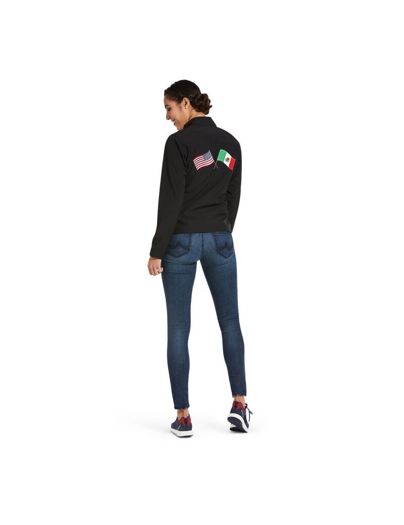 Vestes Ariat Classiche Team USA/MEX Softshell Noir Femme | KFF-28859658